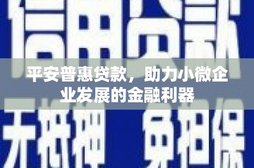 中国香港平安普惠贷款，助力小微企业发展的金融利器