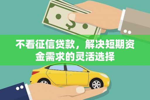 中国香港不看征信贷款，解决短期资金需求的灵活选择