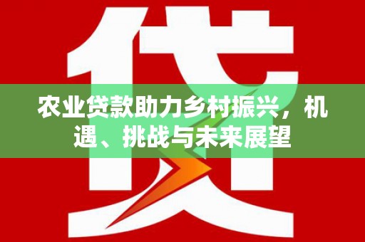 中国香港农业贷款助力乡村振兴，机遇、挑战与未来展望