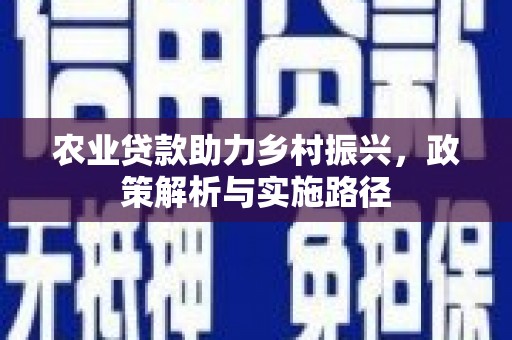 中国香港农业贷款助力乡村振兴，政策解析与实施路径