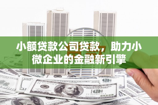 中国香港小额贷款公司贷款，助力小微企业的金融新引擎